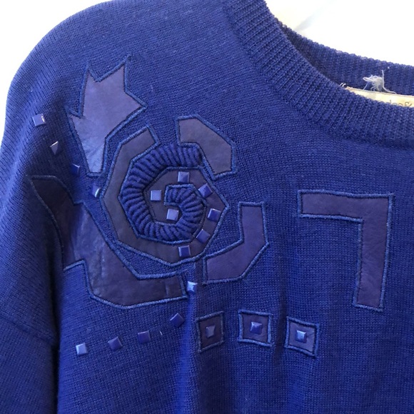 Vintage blue/purple wool sweater - Picture 4 of 7